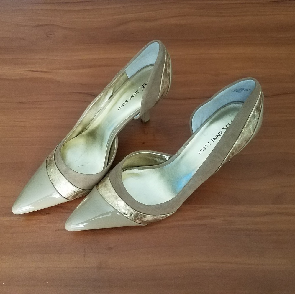 Anne Klein NWOT Suede & Patent D'Orsay Heels 8M